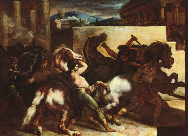  Theodore   Gericault The Race of the Barbary Horses China oil painting art